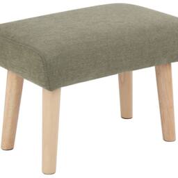 Wyld and Coco Retro Green Footstool - Polyester Upholstery Oak Legs - thumbnail 2