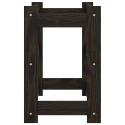 Berkfield Home Wine Rack for 12 Bottles Black Solid Wood Pine - thumbnail 4