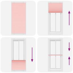 Berkfield Home Pleated Blind Pink 100x200 cm Fabric Width 99.4 cm Polyester - thumbnail 7