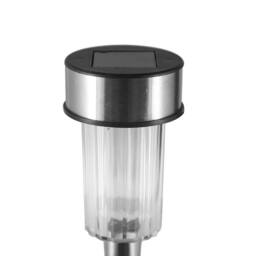 Voltico Solar Stainless Steel Garden Path Lights - LED Stick Lamps, 6 Pack in Metallics - thumbnail 2