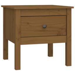 Berkfield Home Side Table Honey Brown 50x50x49 cm Solid Wood Pine - Size: 50 x 50 x 49 cm - thumbnail 2