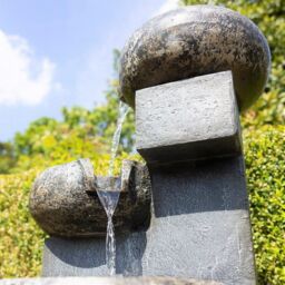 Primrose Tavira Cascading Tiered Bowls Water Feature With Lights 66cm in Grey - thumbnail 5