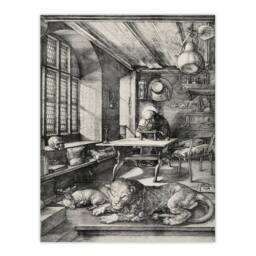 "Artery8 Saint Jerome in His Study Albrecht Durer Wall Art Poster Print in Grey - Size: W12"" x H16""" - thumbnail 1