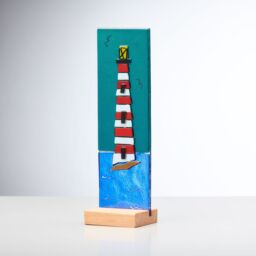 Sienna Glass Standing Decorative Lighthouse Plaque - thumbnail 2