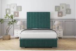 "Comfort Beds Paris Plush Bed Frame - 50"" Upholstered Headboard in Emerald - Size: Super King" - thumbnail 2