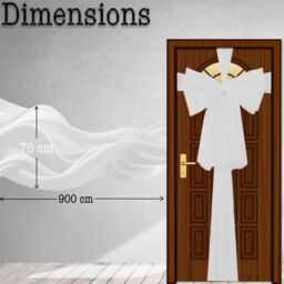 Shatchi Christmas Door Bow - 9m Giant Bow Door Cover - Front Door Decorations for Xmas Wedding, Baby Shower Outside Home Decor in White - thumbnail 3