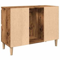 Berkfield Home Sink Cabinet Old Wood 80x33x60 cm Engineered Wood in Brown - Size: 80 x 33 x 60 cm - thumbnail 7