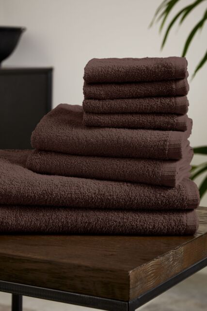 Catherine Lansfield 'Quick Dry Cotton' 8 Piece Towel Set in Chocolate - image 1
