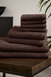 Catherine Lansfield 'Quick Dry Cotton' 8 Piece Towel Set in Chocolate - thumbnail 1