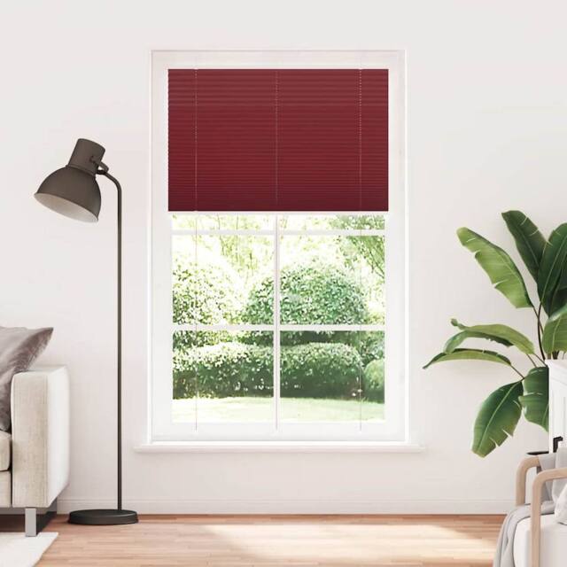 Berkfield Home Pleated Blind Bordeaux Red 120x200 cm Fabric Width 119.4 cm Polyester - image 1