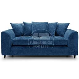 Furnishings For Less UK Monaco Chenille Fabric 3 Piece Sofa Suite - 3 Seater & 2 Armchairs in Blue - thumbnail 2