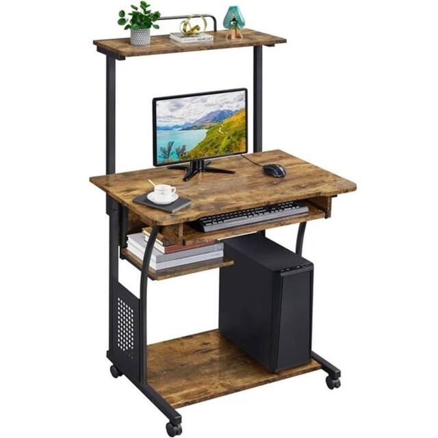 Kelvenix Computer Desk w/Printer Shelf in Brown - Size: 0.6m2 - image 1