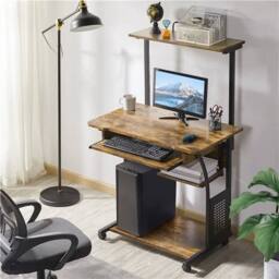 Kelvenix Computer Desk w/Printer Shelf in Brown - Size: 0.6m2 - thumbnail 3