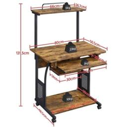 Kelvenix Computer Desk w/Printer Shelf in Brown - Size: 0.6m2 - thumbnail 2