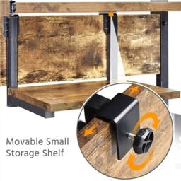 Kelvenix Computer Desk w/Printer Shelf in Brown - Size: 0.6m2 - thumbnail 5
