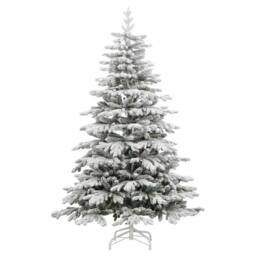 Berkfield Home Elegant Artificial Hinged Christmas Tree White 210 cm PE & PVC - thumbnail 5