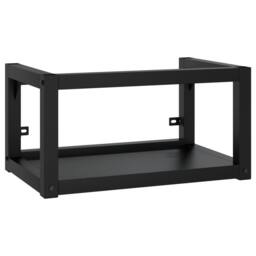 Berkfield Home Elegant Bathroom Washbasin Frame with Built-in Basin Black Iron - thumbnail 1