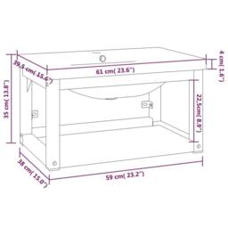 Berkfield Home Elegant Bathroom Washbasin Frame with Built-in Basin Black Iron - thumbnail 7