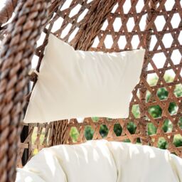 Artemis Home Sunbury Hanging Swing Single Egg Pod Chair in Cream - thumbnail 3
