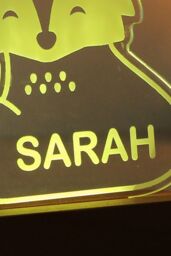 Personalised Memento Company Fox Wooden Based LED Light in Clear - thumbnail 3
