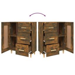 Berkfield Home Sideboard Smoked Oak 69.5x34x90 cm Engineered Wood in Brown - thumbnail 9
