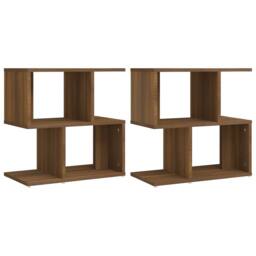 Berkfield Home Bedside Cabinets 2 pcs Brown Oak 50x30x51.5 cm Engineered Wood - thumbnail 1