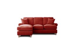 The Great Sofa Company Ezra Left Hand Velvet Chaise Sofa - Scroll Arm in Terracotta - Size: Medium - thumbnail 2