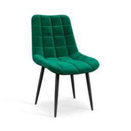 More4Homes Arlo White Marble Top W Walnut Leg + Nova Velvet Dining Chair Set Of 4 in Green - thumbnail 5
