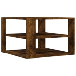 Berkfield Home Coffee Table Smoked Oak 59.5x59.5x40 cm Engineered Wood in Brown - thumbnail 2