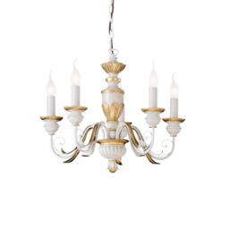Netlighting Firenze 5 Light Chandelier Ivory Gold Finish E14