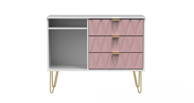 Ready Assembled 2 U Dallas 3 Drawer TV Unit (Ready Assembled) in Dusty Pink - image 1