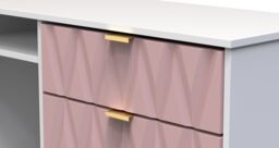 Ready Assembled 2 U Dallas 3 Drawer TV Unit (Ready Assembled) in Dusty Pink - thumbnail 4