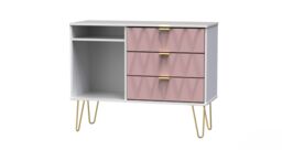 Ready Assembled 2 U Dallas 3 Drawer TV Unit (Ready Assembled) in Dusty Pink - thumbnail 3