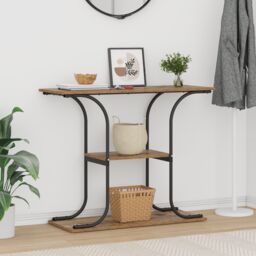 Berkfield Home Console Table Old wood 101 x 35 x 80.5 cm Engineered wood in Brown - thumbnail 4