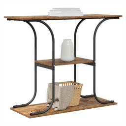 Berkfield Home Console Table Old wood 101 x 35 x 80.5 cm Engineered wood in Brown - thumbnail 3