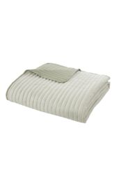 Catherine Lansfield 'Stripe' Quilted Reversible Bedspread in Green - thumbnail 5