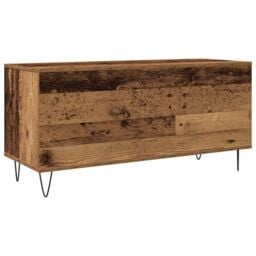 Berkfield Home Record Cabinet Artisan Oak 100x38x48 cm Engineered Wood in Brown - Size: 100 x 38 x 48 cm - thumbnail 5