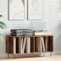 Berkfield Home Record Cabinet Artisan Oak 100x38x48 cm Engineered Wood in Brown - Size: 100 x 38 x 48 cm - thumbnail 1