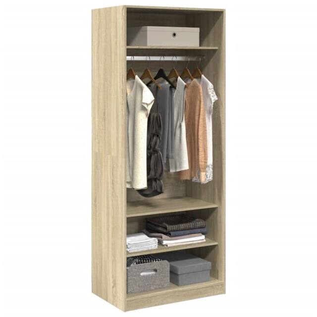 Berkfield Home Wardrobe Sonoma Oak 80x50x200 cm Engineered Wood in Light Oak - Size: 80 x 50 x 200 cm - image 1