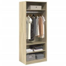 Berkfield Home Wardrobe Sonoma Oak 80x50x200 cm Engineered Wood in Light Oak - Size: 80 x 50 x 200 cm - thumbnail 1