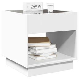 Berkfield Home Bedside Table with Infinity LED White 50x50x50 cm - Size: 50 x 50 x 50 cm - thumbnail 5
