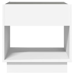 Berkfield Home Bedside Table with Infinity LED White 50x50x50 cm - Size: 50 x 50 x 50 cm - thumbnail 6
