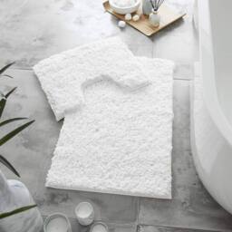 GAVENO CAVAILIA 2 Piece Zero Twist Bath Mat Set in White