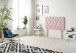 Somnior Premier Plush Velvet Sprung Memory Foam 4 Drawer Divan Bed Set with Upholstered Headboard in Pink - Size: Small Double - thumbnail 5