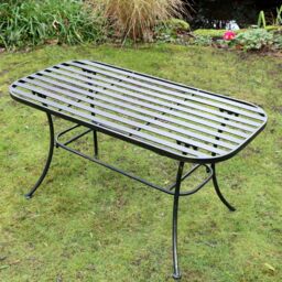 Melody Maison Ornate Black & Gold Metal Garden Table 100cm X 50cm - Size: 100 cm X 50 cm - thumbnail 6