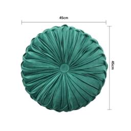 FLAVORA 45CM Green Round Cushion Soft Velvet Cushion - Size: 100 cm x 190 cm - thumbnail 2
