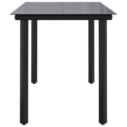 Berkfield Home Garden Dining Table Black 200x100x74cm Steel & Tempered Glass - Size: 200 x 100 x 74 cm - thumbnail 4