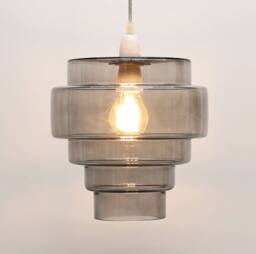 Pagazzi Mira Smoke Glass Easy-Fit Pendant in Grey - thumbnail 5
