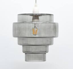 Pagazzi Mira Smoke Glass Easy-Fit Pendant in Grey - thumbnail 3