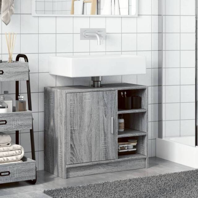 Berkfield Home Sink Cabinet Grey Sonoma 63x29x55 cm Engineered Wood - Size: 63 x 29 x 55 cm - image 1